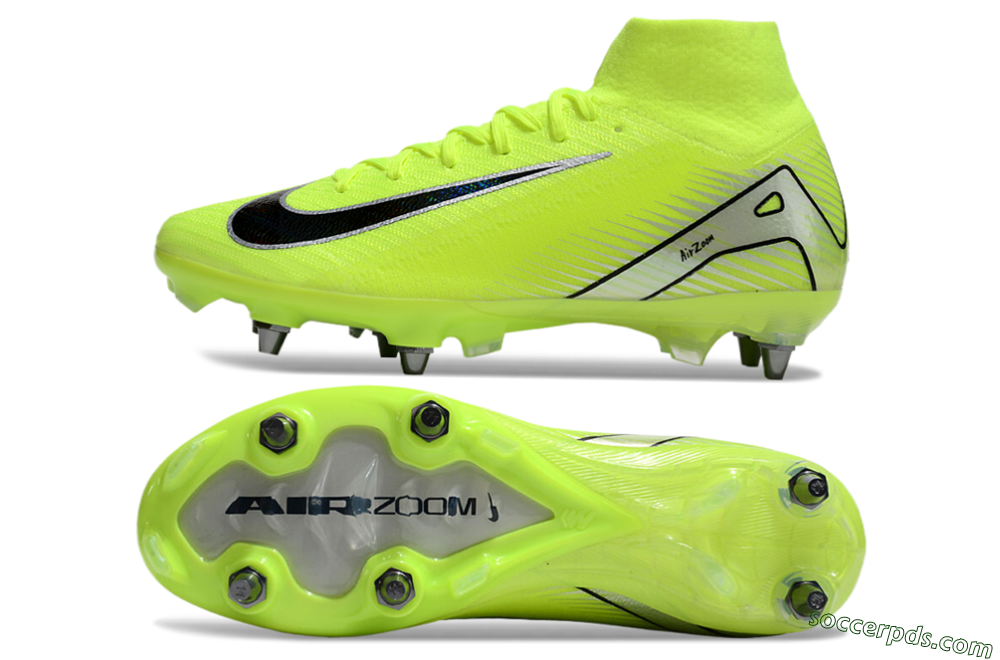 Nike Air Zoom Mercurial Superfly 10 Elite SG High-Tops Football Boots - Yellow/Black/Silver 0