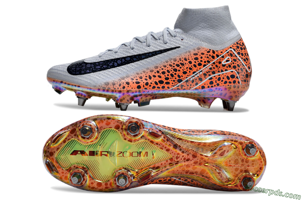 Nike Air Zoom Mercurial Superfly 10 Elite SG High-Tops Football Boots - Grey/Black/Leopard 0