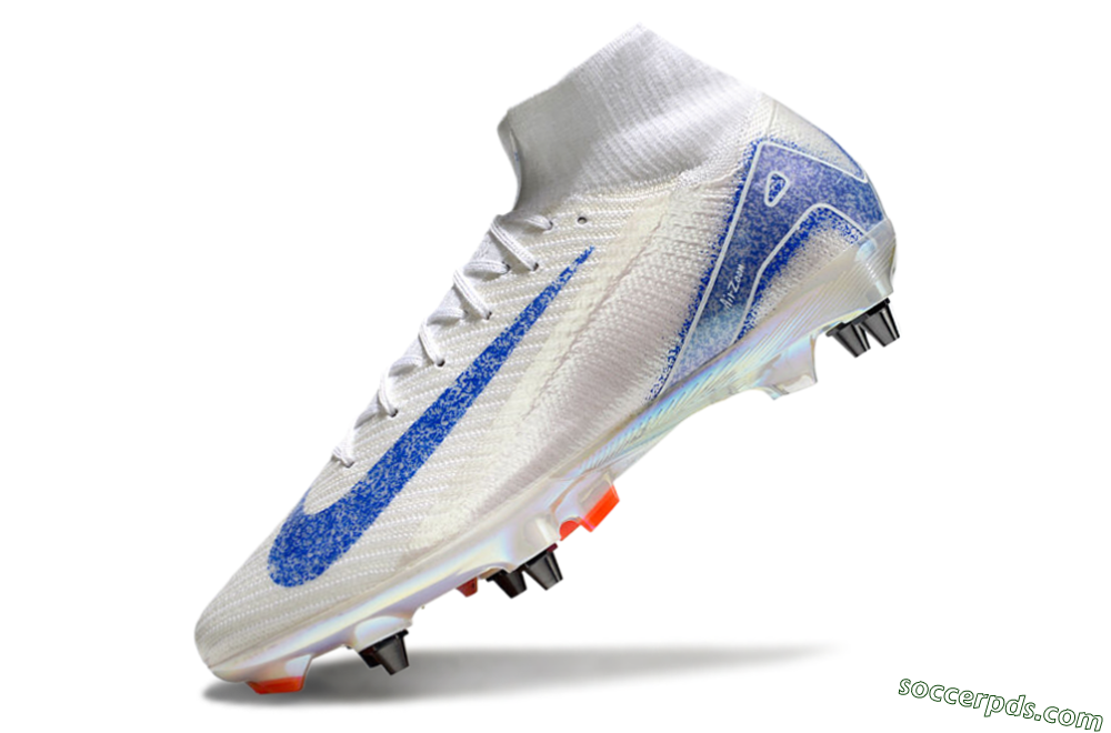 Nike Air Zoom Mercurial Superfly 10 Elite SG High-Tops Football Boots - Beige/White/Blue 5