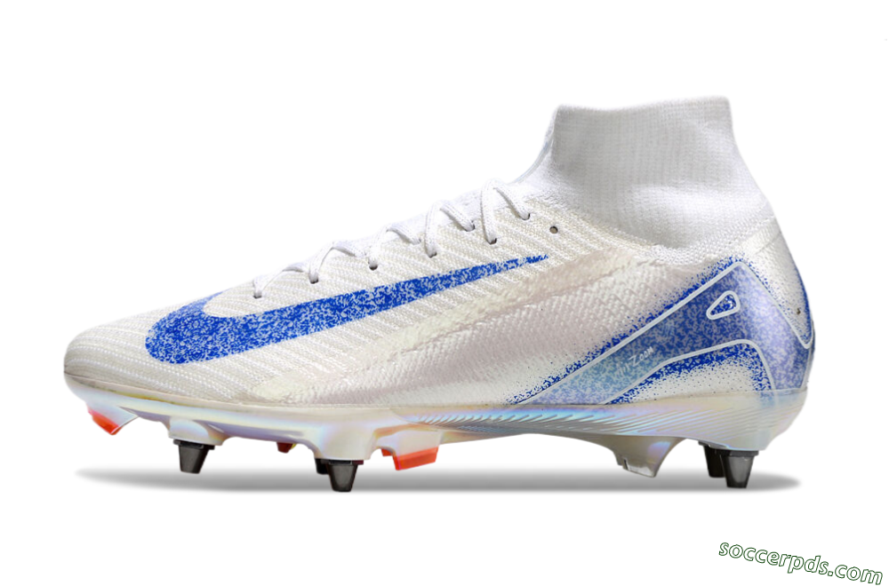 Nike Air Zoom Mercurial Superfly 10 Elite SG High-Tops Football Boots - Beige/White/Blue 2