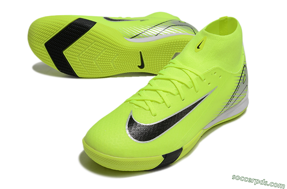 Nike Air Zoom Mercurial Superfly 10 Academy IC High-Tops Football Shoes - Yellow/Black/Silver 3