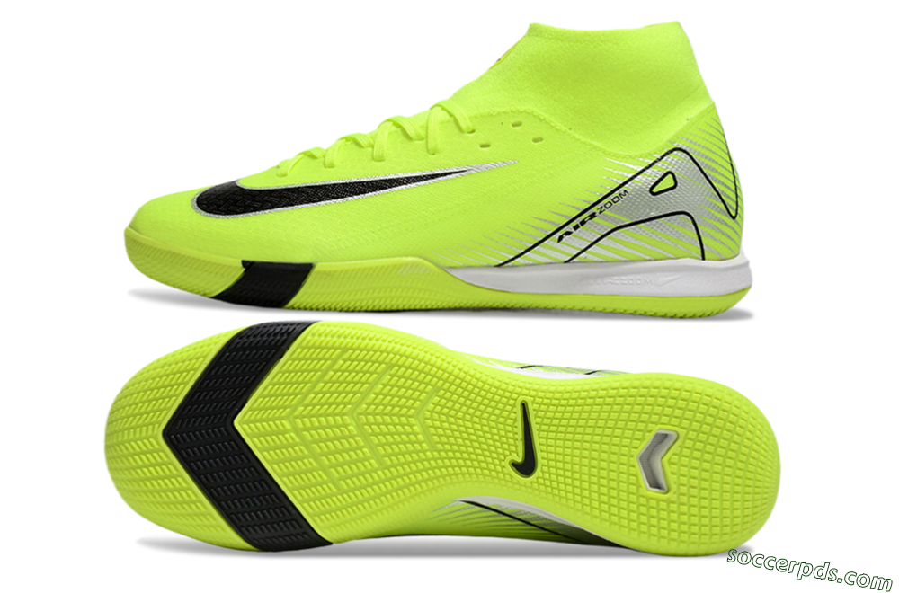 Nike Air Zoom Mercurial Superfly 10 Academy IC High-Tops Football Shoes - Yellow/Black/Silver 0