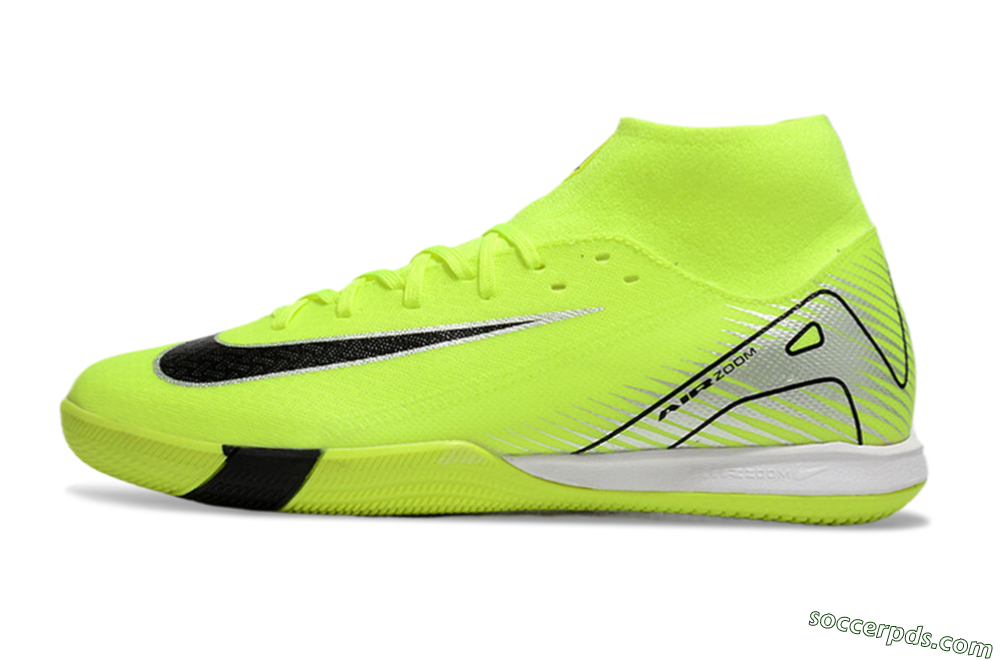 Nike Air Zoom Mercurial Superfly 10 Academy IC High-Tops Football Shoes - Yellow/Black/Silver 2