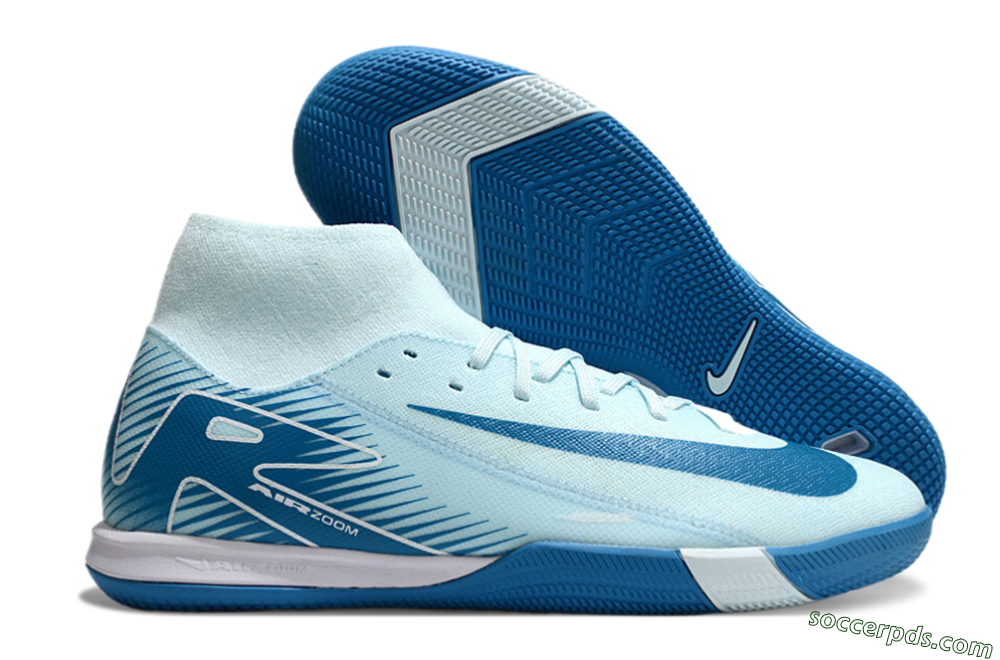 Nike Air Zoom Mercurial Superfly 10 Academy IC High-Tops Football Shoes - Jade/Blue/White 1