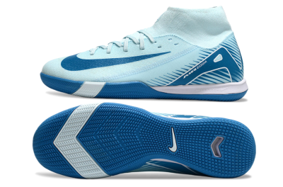 Nike Air Zoom Mercurial Superfly 10 Academy IC High-Tops Football Shoes - Jade/Blue/White