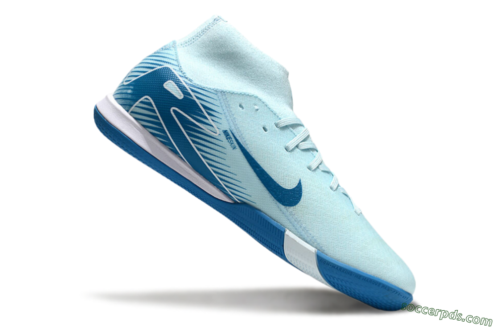 Nike Air Zoom Mercurial Superfly 10 Academy IC High-Tops Football Shoes - Jade/Blue/White 4