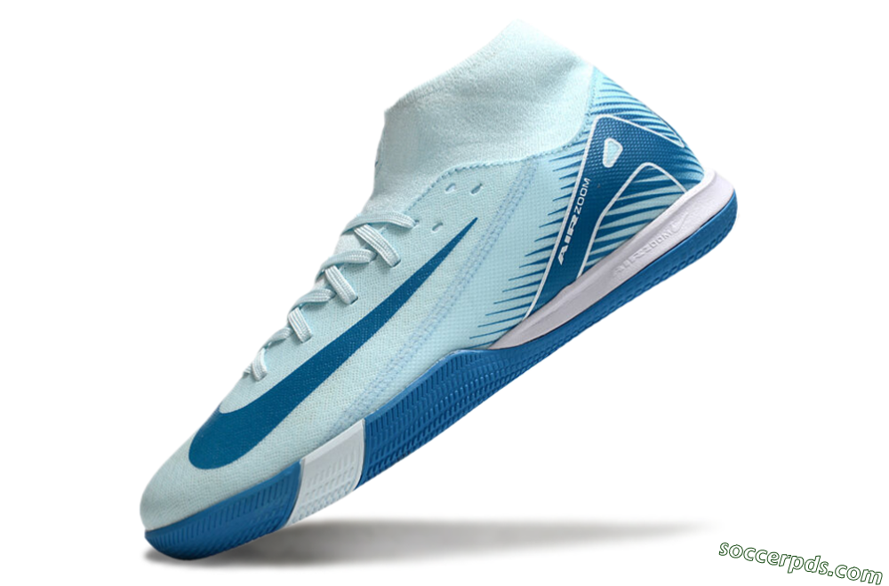 Nike Air Zoom Mercurial Superfly 10 Academy IC High-Tops Football Shoes - Jade/Blue/White 5