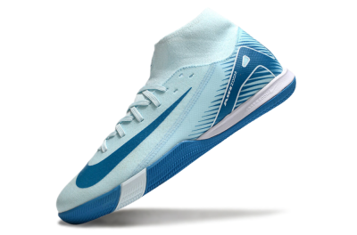 Nike Air Zoom Mercurial Superfly 10 Academy IC High-Tops Football Shoes - Jade/Blue/White