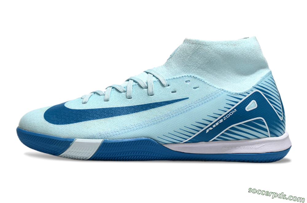 Nike Air Zoom Mercurial Superfly 10 Academy IC High-Tops Football Shoes - Jade/Blue/White 2