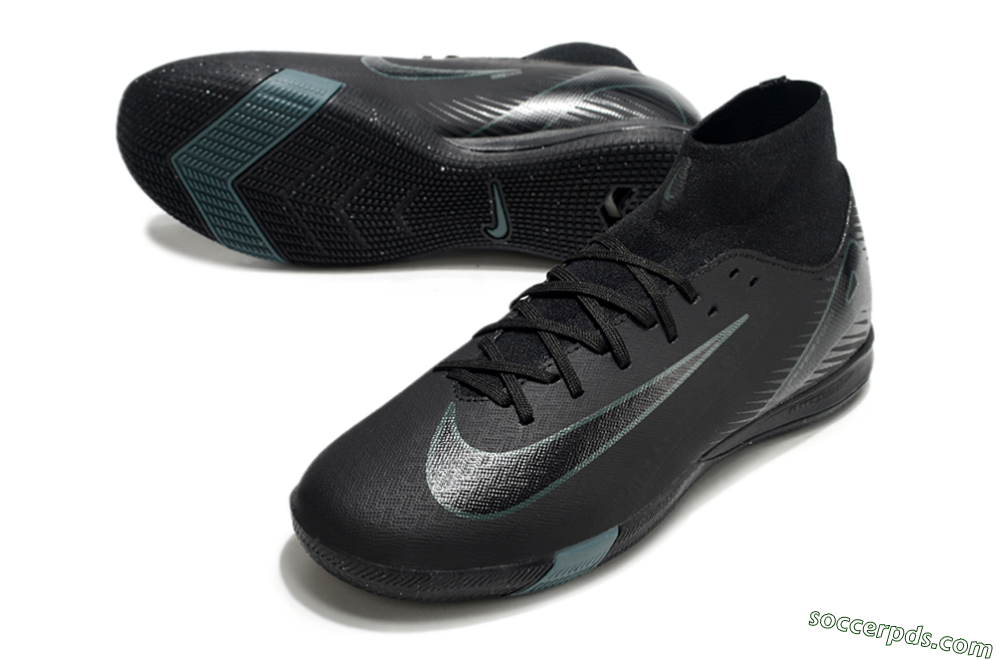 Nike Air Zoom Mercurial Superfly 10 Academy IC High-Tops Football Shoes - Black/Green 3