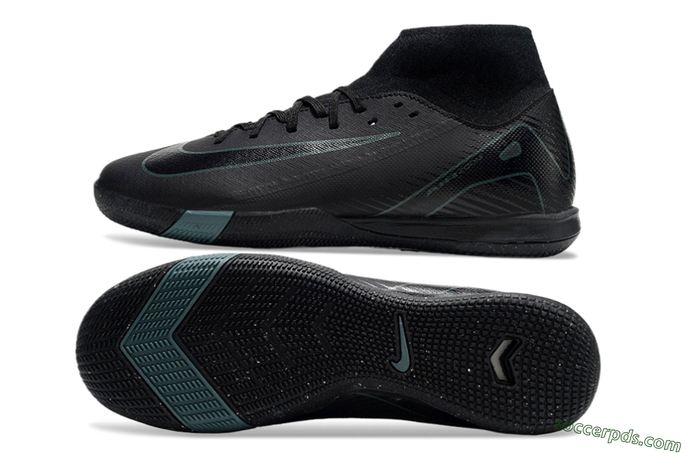 Nike Air Zoom Mercurial Superfly 10 Academy IC High-Tops Football Shoes - Black/Green 0