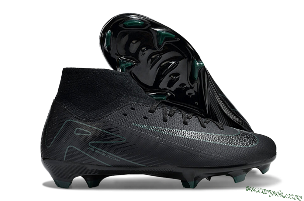 Nike Air Zoom Mercurial Superfly 10 Academy FG High-Tops Football Boots - Black/Green 1