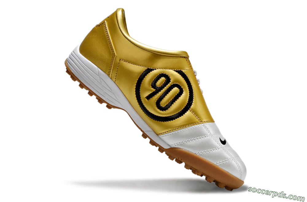 Nike Total 90 II TF Low-Tops Football Shoes - Silver/Black/Gold 4