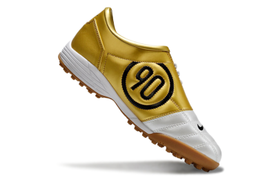 Nike Total 90 II TF Low-Tops Football Shoes - Silver/Black/Gold