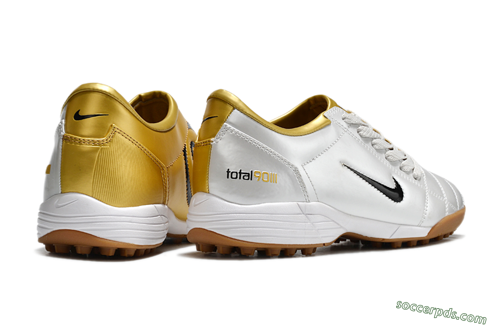 Nike Total 90 II TF Low-Tops Football Shoes - Silver/Black/Gold 6