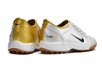 Nike Total 90 II TF Low-Tops Football Shoes - Silver/Black/Gold