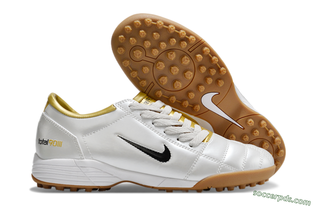 Nike Total 90 II TF Low-Tops Football Shoes - Silver/Black/Gold 1