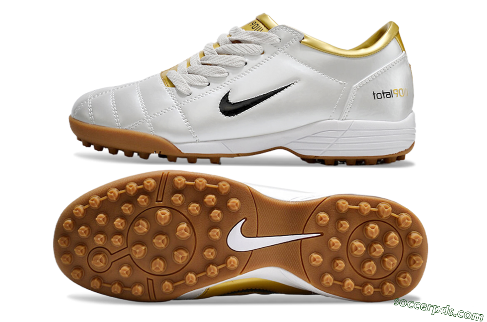 Nike Total 90 II TF Low-Tops Football Shoes - Silver/Black/Gold 0