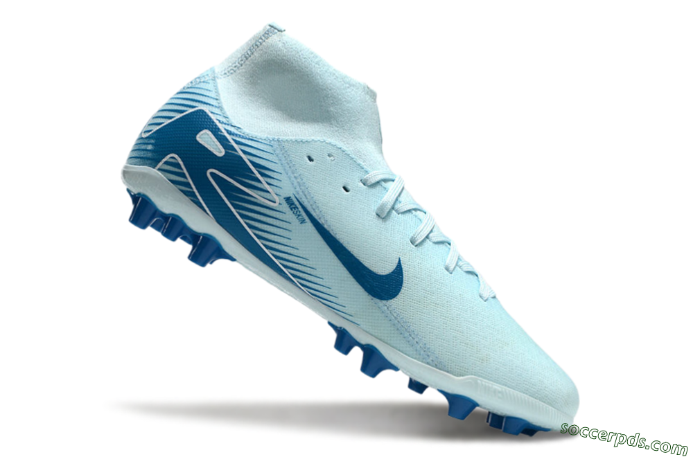 Nike Air Zoom Mercurial Superfly 10 Academy AG High-Tops Football Boots - Jade/Blue/White 4