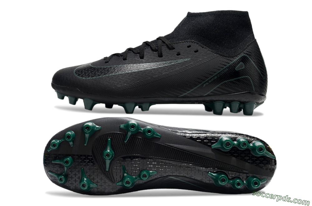 Nike Air Zoom Mercurial Superfly 10 Academy AG High-Tops Football Boots - Black/Green 0