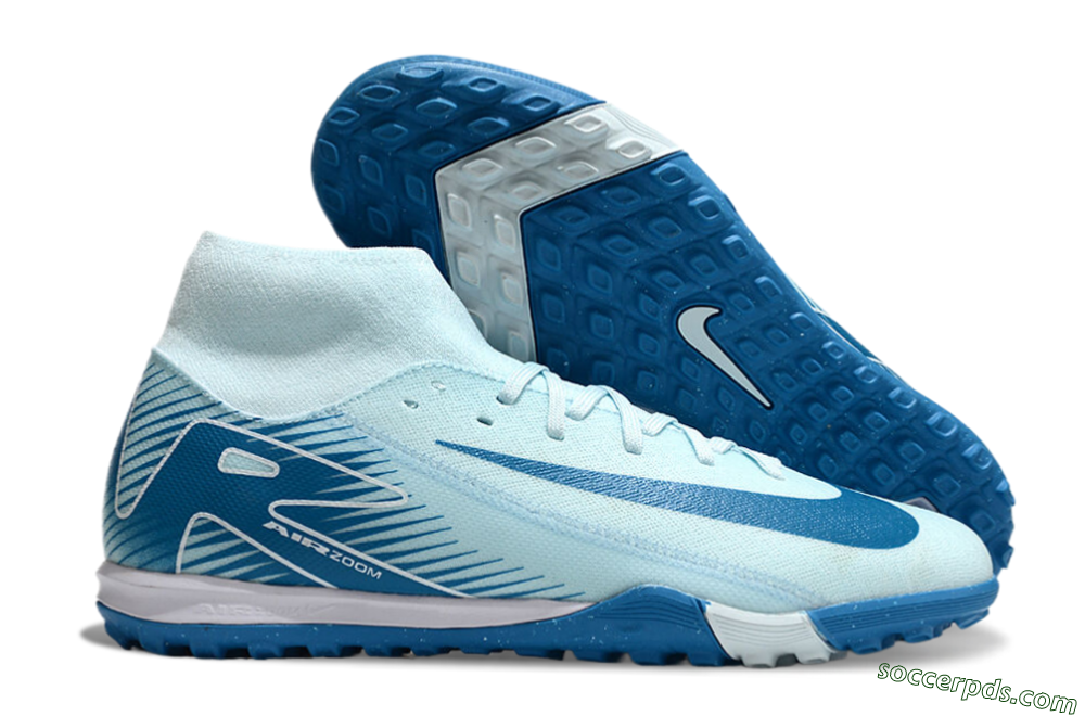 Nike Air Zoom Mercurial Superfly 10 Academy TF High-Tops Football Shoes - Jade/Blue/White 1