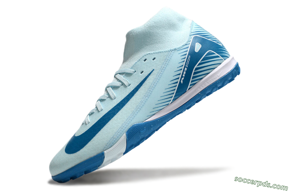 Nike Air Zoom Mercurial Superfly 10 Academy TF High-Tops Football Shoes - Jade/Blue/White 5