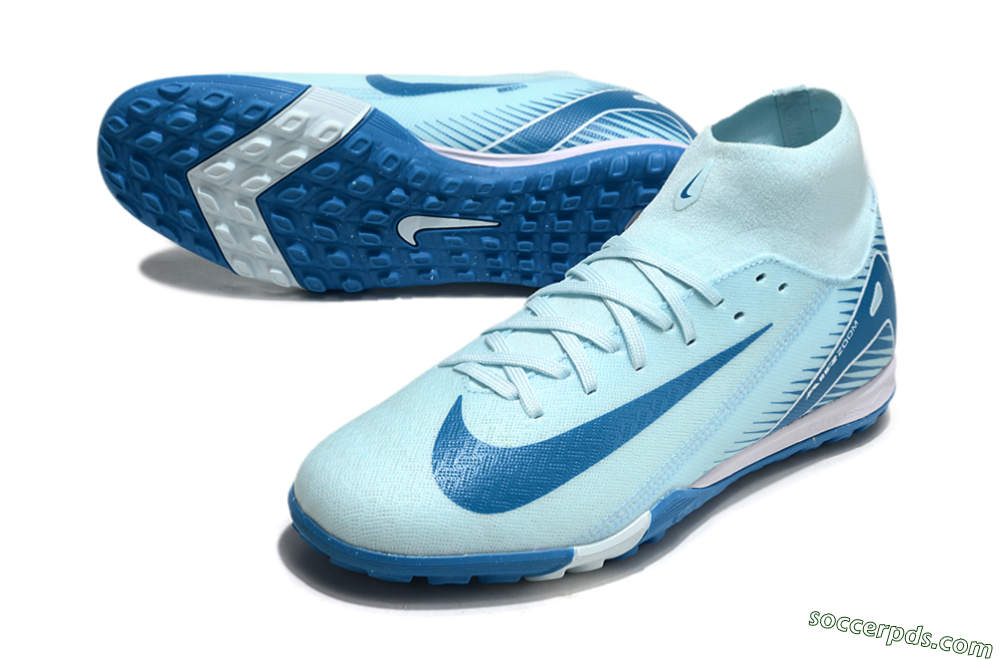 Nike Air Zoom Mercurial Superfly 10 Academy TF High-Tops Football Shoes - Jade/Blue/White 3