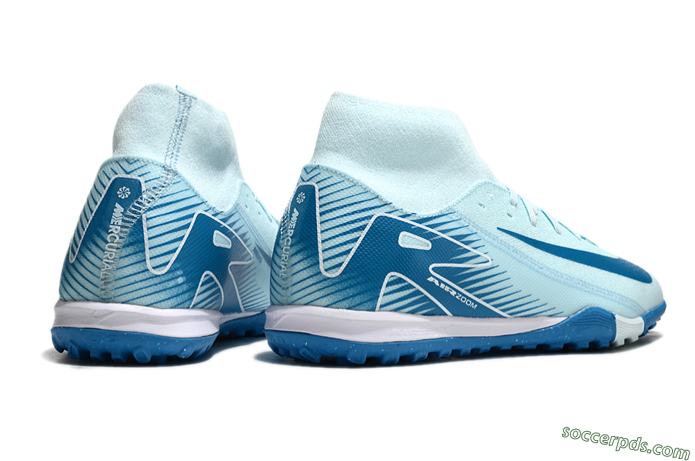 Nike Air Zoom Mercurial Superfly 10 Academy TF High-Tops Football Shoes - Jade/Blue/White 6