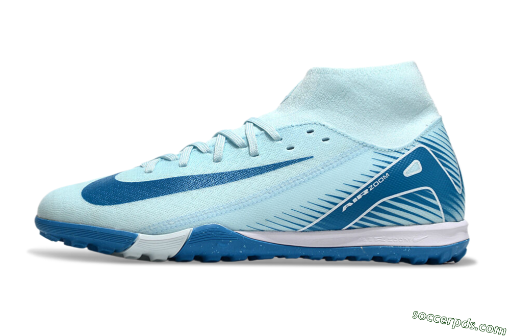 Nike Air Zoom Mercurial Superfly 10 Academy TF High-Tops Football Shoes - Jade/Blue/White 2
