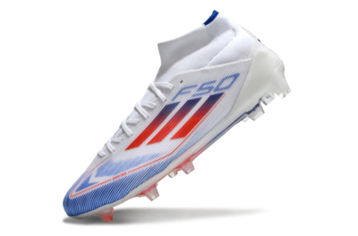 Adidas F50 Elite Mid FG High-Tops Football Boots - White/Red/Blue