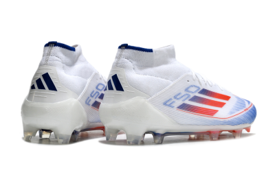 Adidas F50 Elite Mid FG High-Tops Football Boots - White/Red/Blue