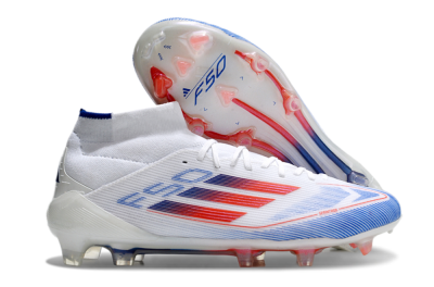 Adidas F50 Elite Mid FG High-Tops Football Boots - White/Red/Blue
