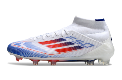 Adidas F50 Elite Mid FG High-Tops Football Boots - White/Red/Blue