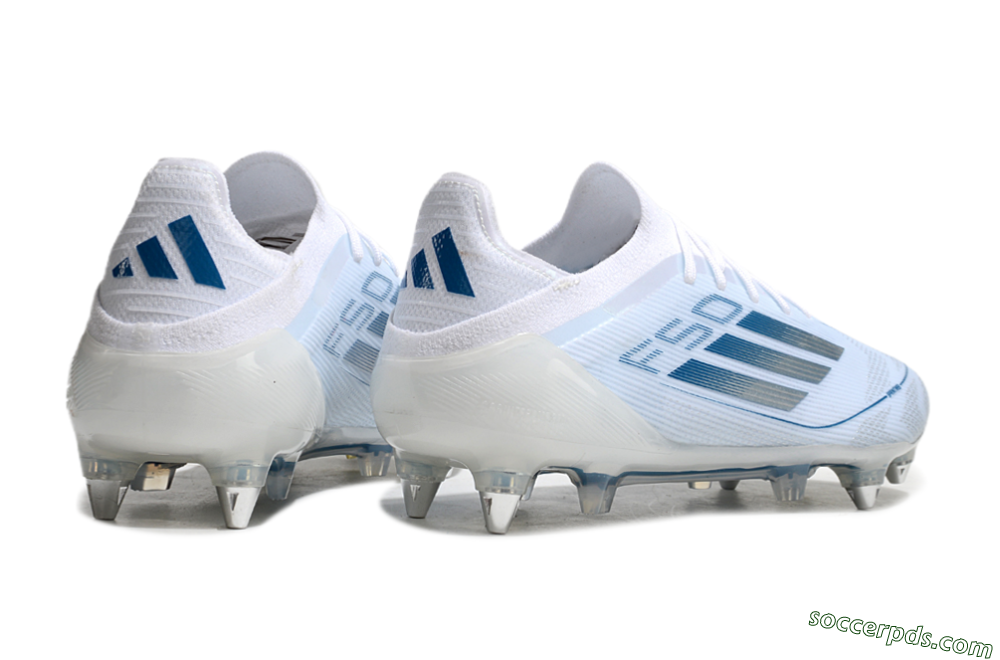 Adidas F50 Elite SG Low-Tops Football Boots - White/Silver/Blue 6