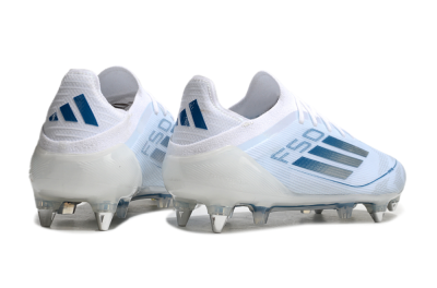 Adidas F50 Elite SG Low-Tops Football Boots - White/Silver/Blue