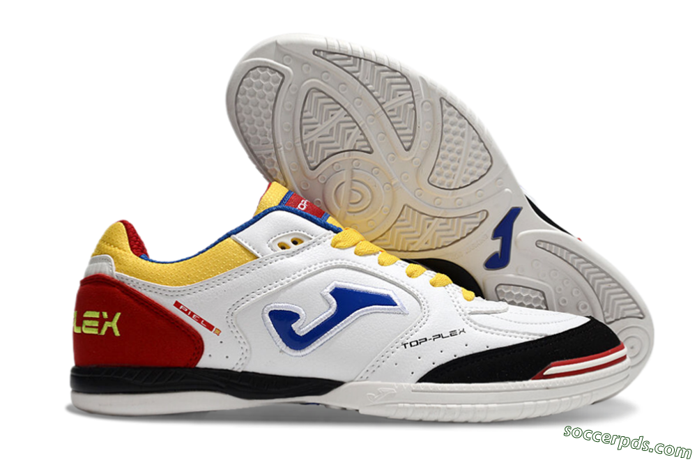Joma Top Flex IC Low-Tops Football Shoes - White/Yellow/Red 1