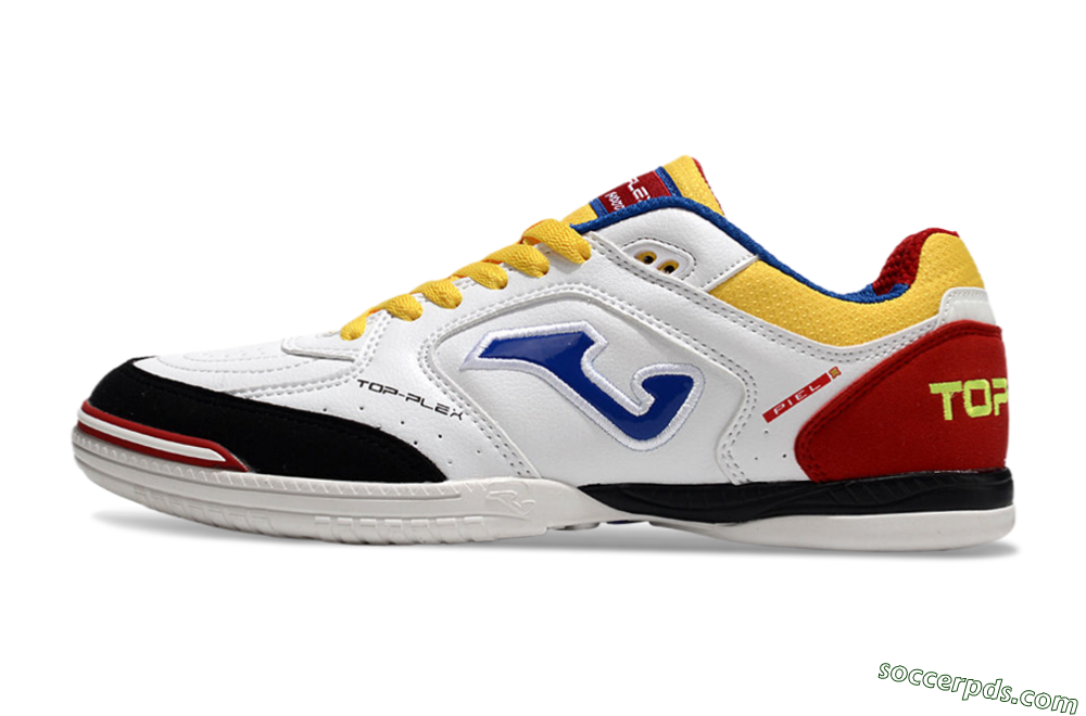 Joma Top Flex IC Low-Tops Football Shoes - White/Yellow/Red 2