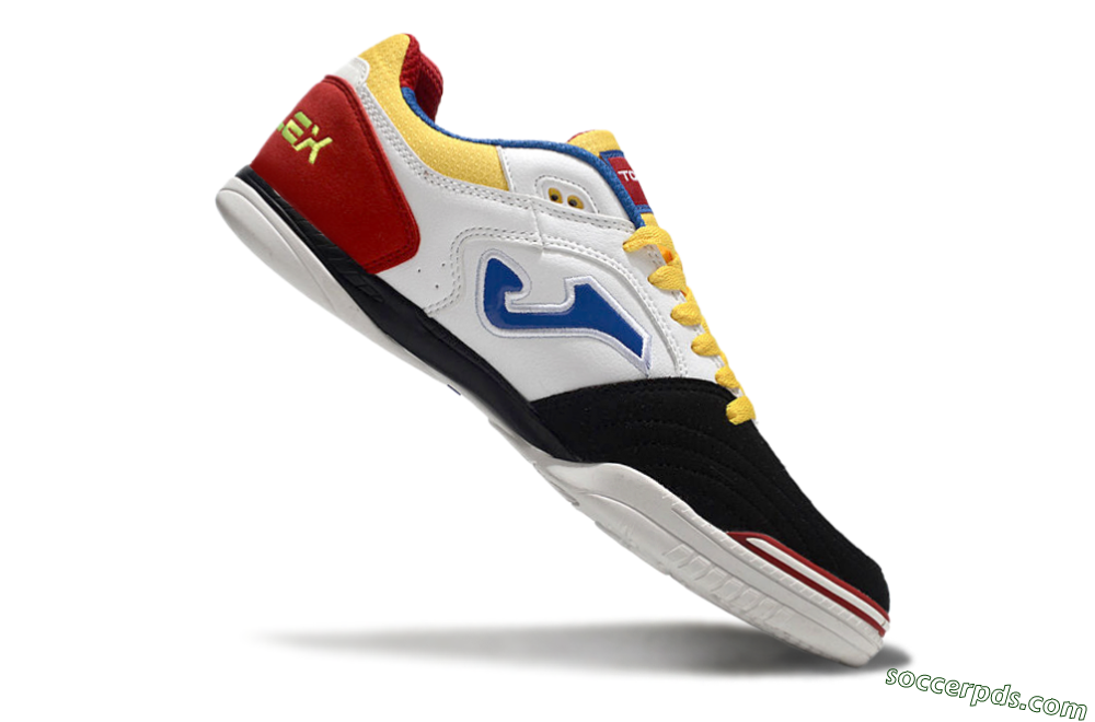 Joma Top Flex IC Low-Tops Football Shoes - White/Yellow/Red 4