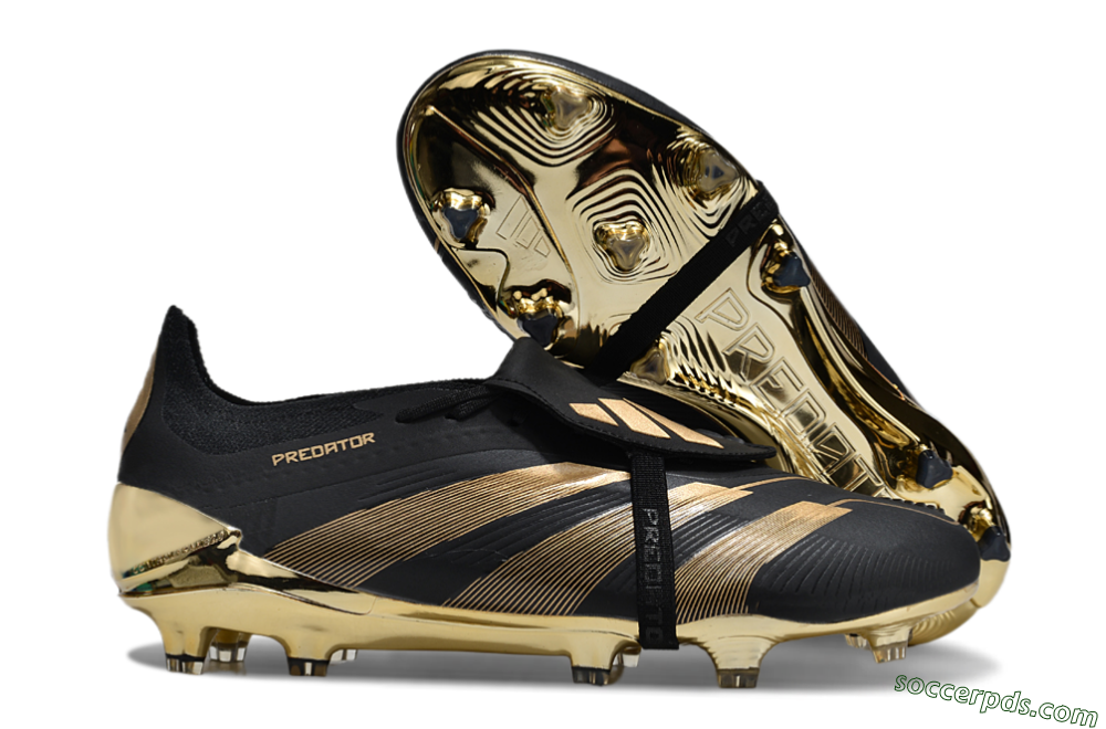 Adidas Predator Elite Foldover Tongue FG Low-Tops Football Boots - Black/Gold 1
