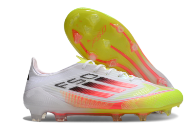 Adidas F50 Elite FG Low-Tops Football Boots - White/Yellow/Red