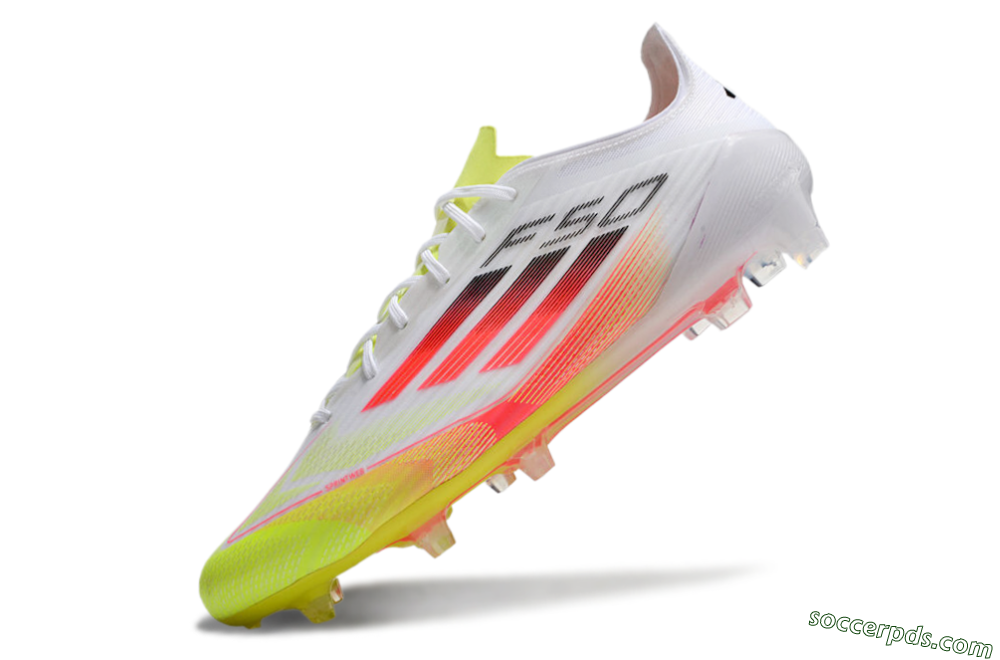Adidas F50 Elite FG Low-Tops Football Boots - White/Yellow/Red 5