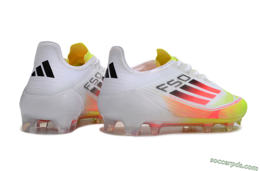 Adidas F50 Elite FG Low-Tops Football Boots - White/Yellow/Red 6