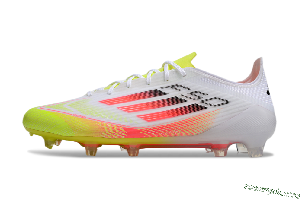 Adidas F50 Elite FG Low-Tops Football Boots - White/Yellow/Red 2