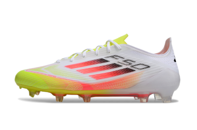 Adidas F50 Elite FG Low-Tops Football Boots - White/Yellow/Red