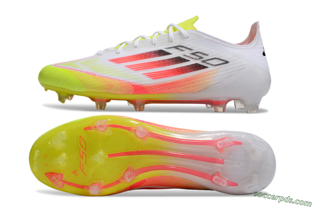 Adidas F50 Elite FG Low-Tops Football Boots - White/Yellow/Red 0