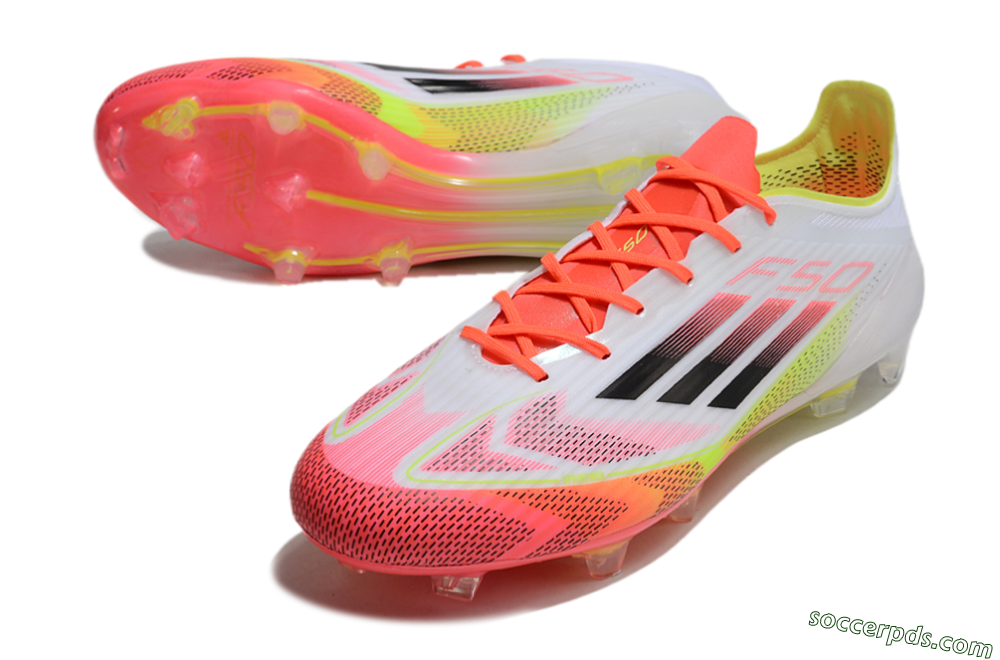 Adidas F50 Elite FG Low-Tops Football Boots - White/Red/Yellow 3