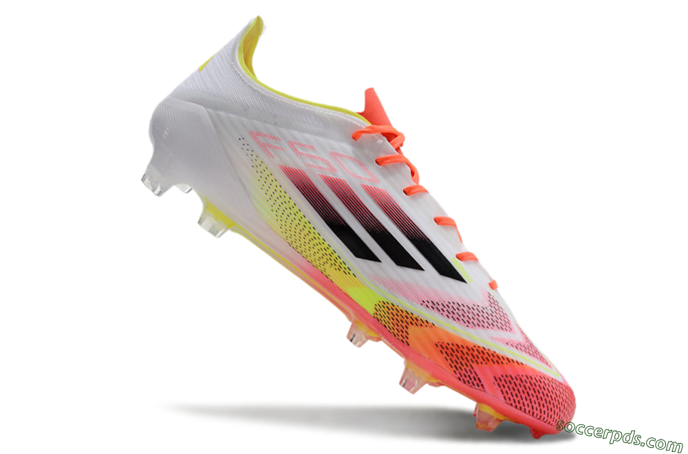 Adidas F50 Elite FG Low-Tops Football Boots - White/Red/Yellow 4