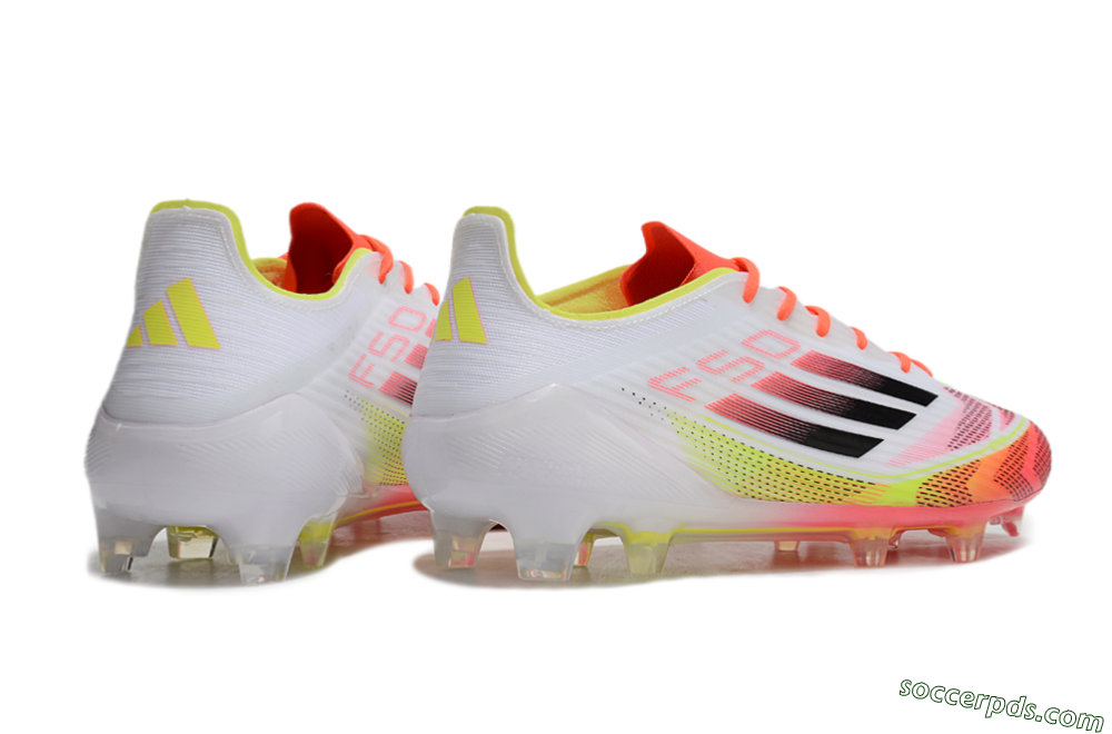 Adidas F50 Elite FG Low-Tops Football Boots - White/Red/Yellow 6