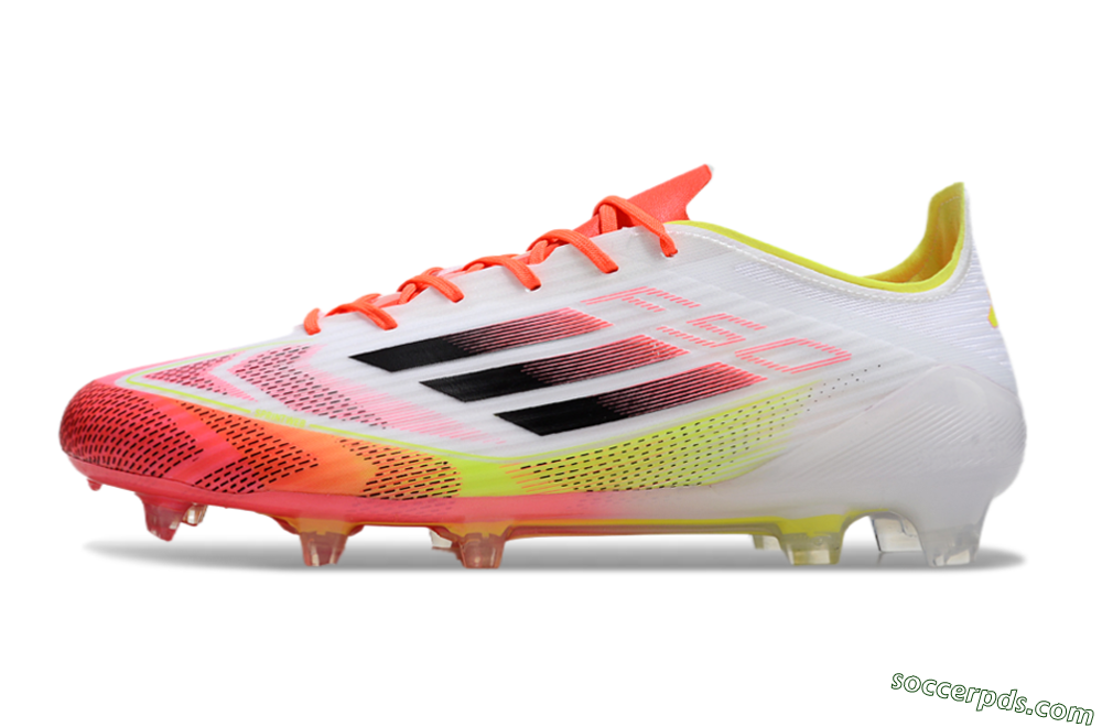 Adidas F50 Elite FG Low-Tops Football Boots - White/Red/Yellow 2