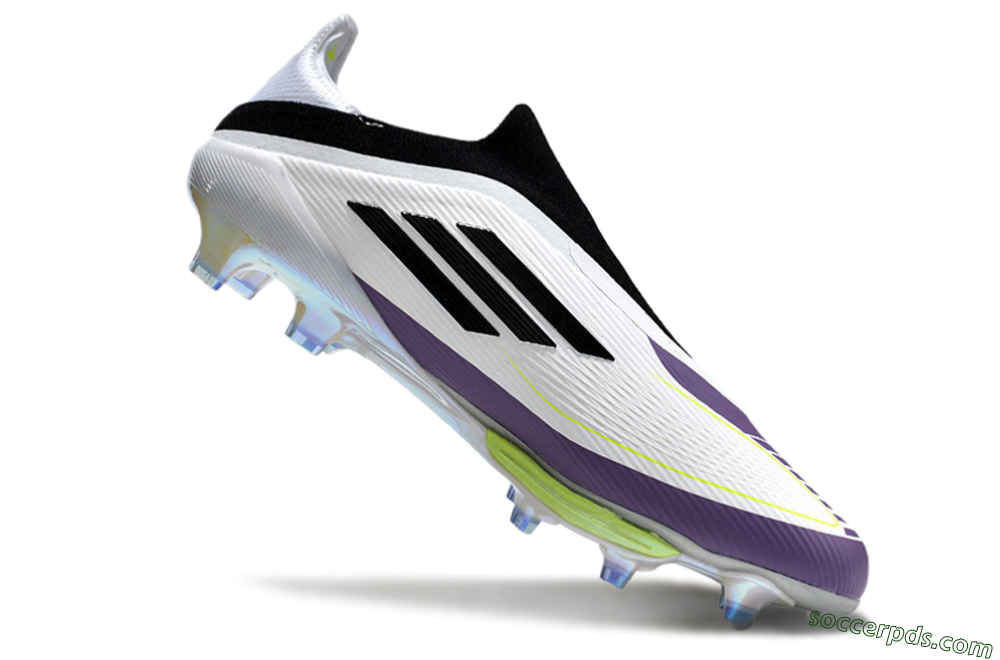Adidas F50+ Elite Lightstrike Pro Laceless FG Low-Tops Football Boots - White/Black/Purple 4
